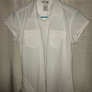 North face white collared button up